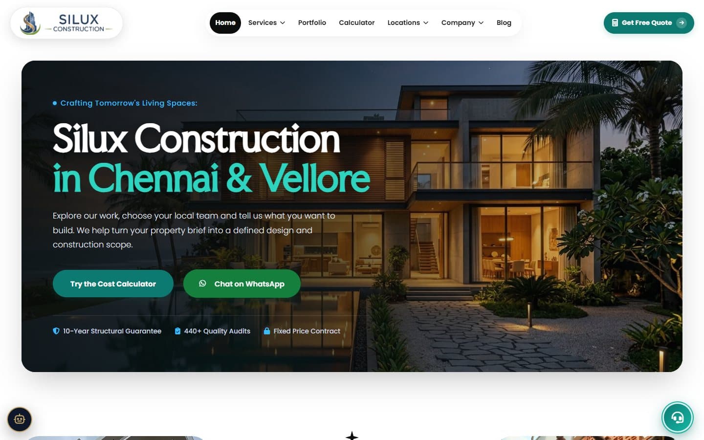 Current Silux Construction homepage